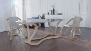 paul bruelle design environnements ambiance haussman fiche produit table et chaises curve frêne olivier daim 02